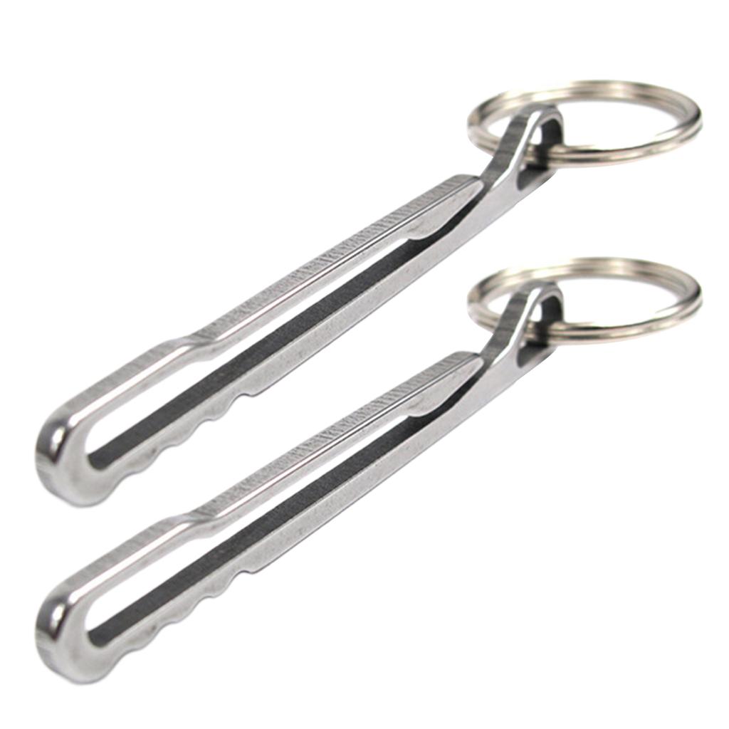 Stainless Steel Keychain Pocket Clip Home Camping Key Ring Clasp Carabiner Hanging Buckle Key Ring Holder for Men Women