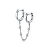 Earrings for Double Hoop Chain Large and Small Ring Double Ring Silver Accessories Women, Zirconia, Earrings, Earrings, Hoop, Chain, Earrings,