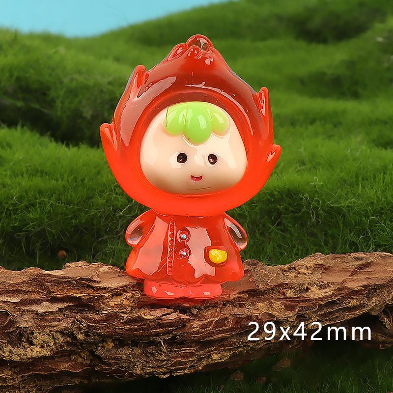 Мультяшная светящаяся кукла-фрукт Микропейзаж Украшения Миниатюрные фигурки Украшения для дома своими руками Аксессуары для салона автомобиля Подарки