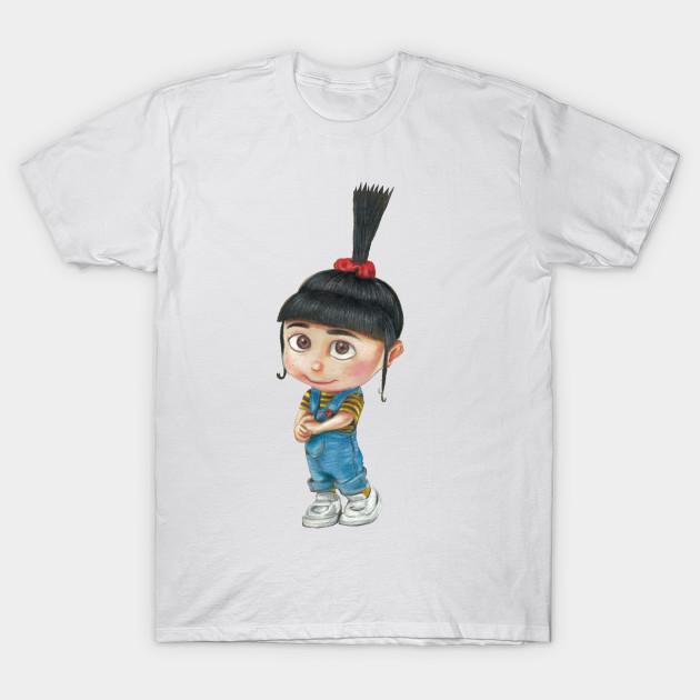 Asian Size Men Print T-shirt Agnes From Despicable Me No-Cut Heat Transfer Print Cotton Tshirt
