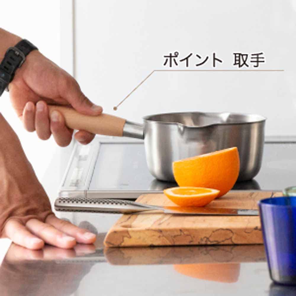 Yoshikawa Stainless Steel Yukihira Saucepan with Induction and Gas Made in Aikata PD3001 Drip-Free Spout, 18cm, 1.7L, Compatible, Japan,