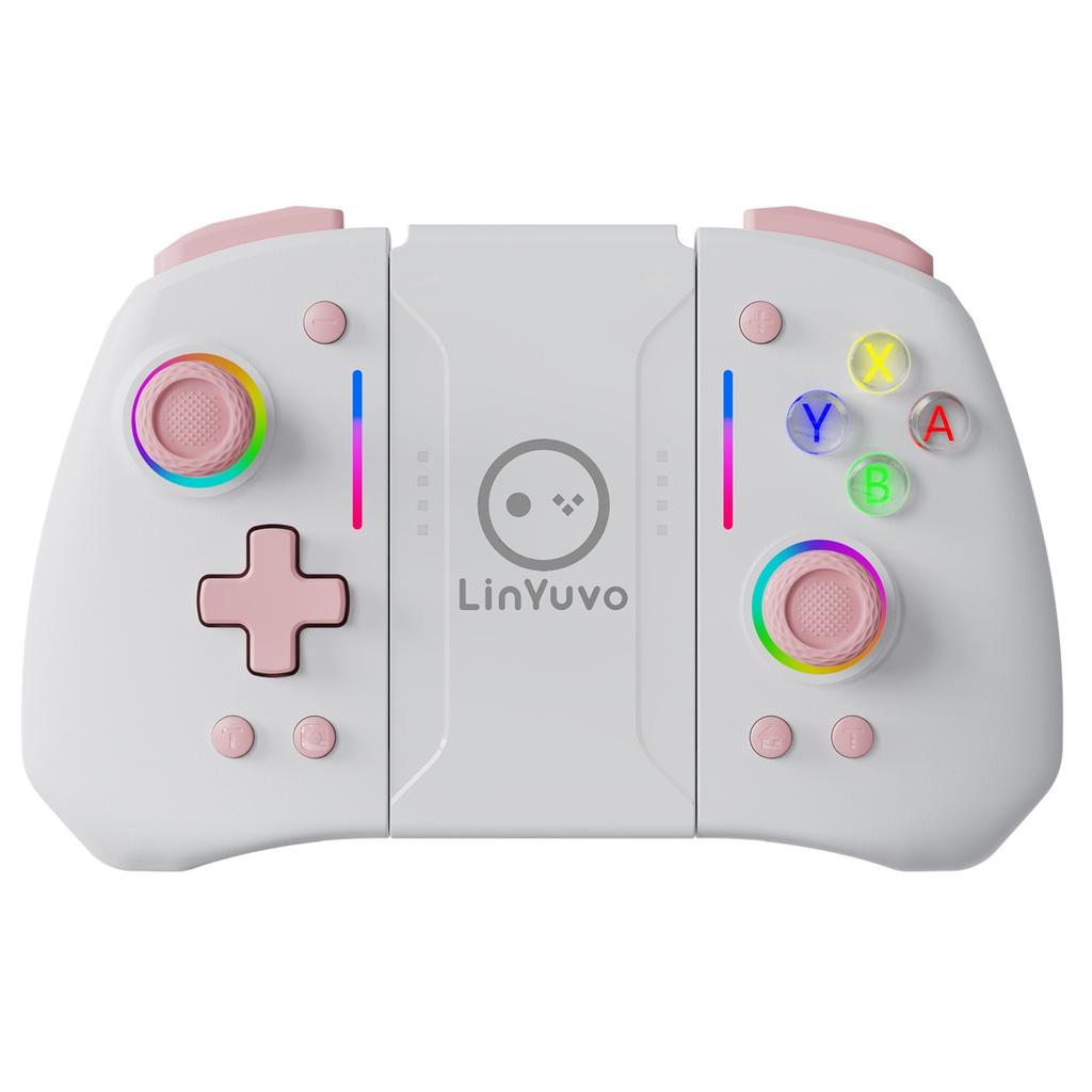 LinYuvo United Travel for Joy-Con for Controller KS42 Colorful RGB Light Strip Back Keys Left Right Controllers Macro
