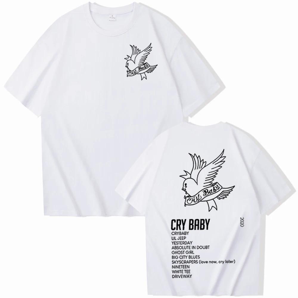 Футболка Lil Peep Crybaby Футболка с музыкальным альбомом Lil Peep Футболка с мерчем Lil Peep в подарок фанатам Lil Peep Футболки с коротким рукавом и круглым вырезом унисекс