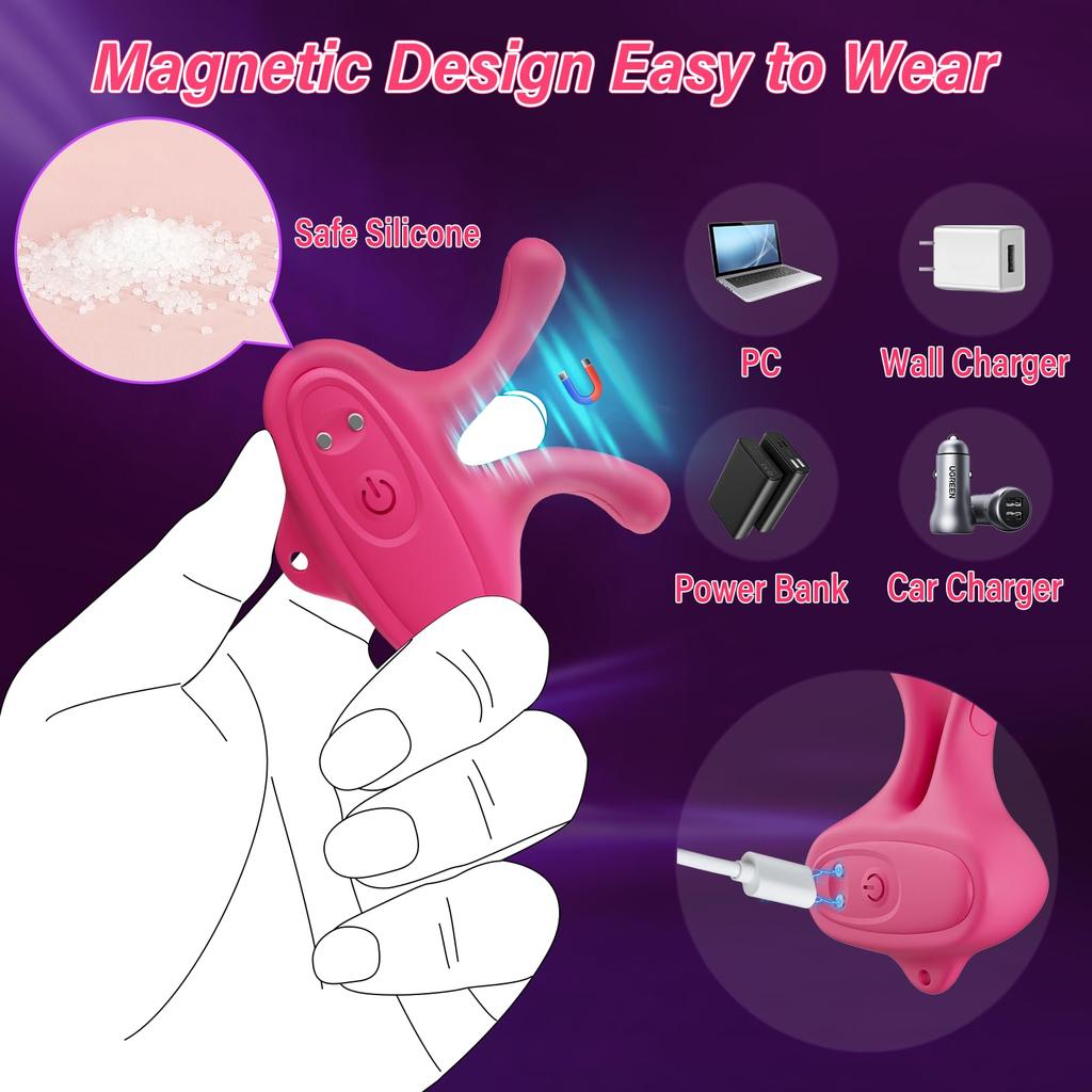 Vibrating Nipple Clamps Vibrator 9 Vibration Modes Magnetic Nipple Stimulation Adult Sex Toys for Women Couples Pleasure