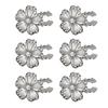 1/6Pcs Button Covers Faux Pearls Shiny Rhinestone Flower Shape Button Clip with Pliers Press Dress Suit Tux Accessories