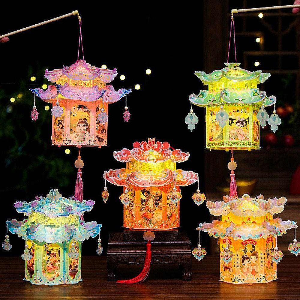Glowing Mid-Autumn Festival Lantern Chinese Style Handheld Lantern Bunny Lantern Kit Wedding Decor