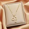 Luxury Shiny Stainless Steel 18k Gold Zircon Heart Butterfly Pendant Necklace Women Boutique Pearl Flower Leaf Necklace for Gift