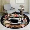 Sewing Machine Flower Round Rug Nonslip Area Rug Office Chair Mat Carpet For Living Room Bedroom Home Decor