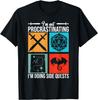 D20 Dice Apparel RPG Gaming T-Shirt  I'm Not Procrastinating I'm Doing Side Quests for RPG Gamers Casual Short Sleeve Camisas