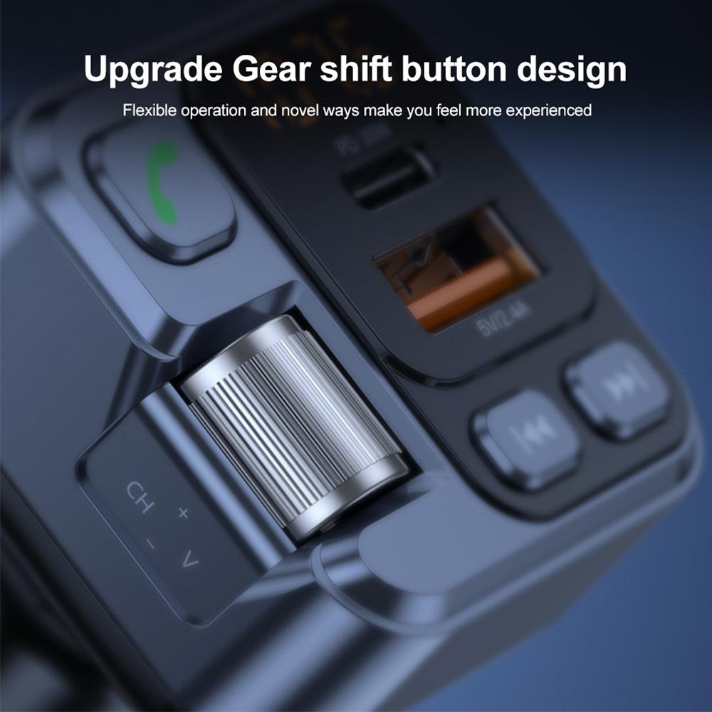 Автомобильный Bluetooth 5.1 Fm-передатчик PD 30 Вт USB-порт Type C, быстрое зарядное устройство, громкая связь, музыкальный плеер, беспроводной автомобильный комплект Aux 3,5 мм