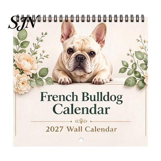 2027 Wall Calendar French Bulldogs Calendar, Jan.2027 - Dec.2027 12 Monthly Planner, Cute Thick Paper Planner Dogs Hanging for Home Office, Gifts Dog