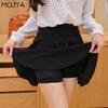 Плюс размер S-4XL, шорты, юбки, женская трапециевидная плиссированная юбка с высокой талией, женская корейская элегантная юбка