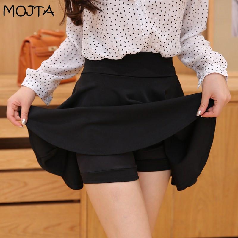 Плюс размер S-4XL, шорты, юбки, женская трапециевидная плиссированная юбка с высокой талией, женская корейская элегантная юбка
