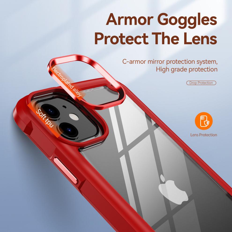 (Red) Simple Phone Case For Phone case with Wireless Charging
