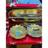 German Silver And Gold Plated Bowl Set With Royal Velvet Gift Box (Contains-2 Bowls 2 Spoons & 1 Tray), 100 ML
