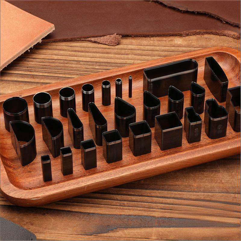 Набор из 6 шт. Прямой пробойник из быстрорежущей стали DIY Инструмент для проделывания отверстий в ремне Вспомогательный инструмент для пробивки отверстий Плоская пробивная матрица Кожаный инструмент