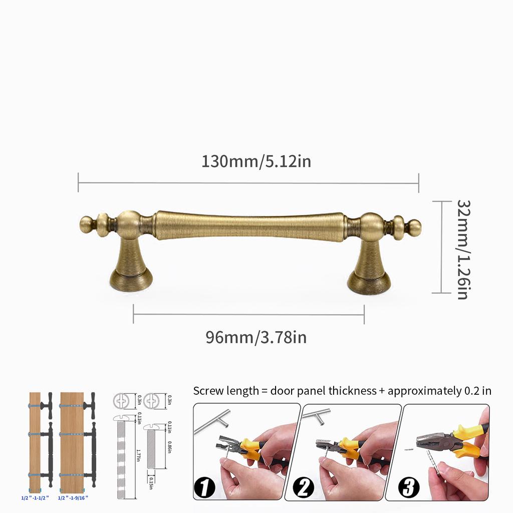 High-end Solid Brass Cabinet Door Handles Cupboard Drawer Cabinet Wardrobe Wine Cabinet Lacquered Pull and Furniture Hardware