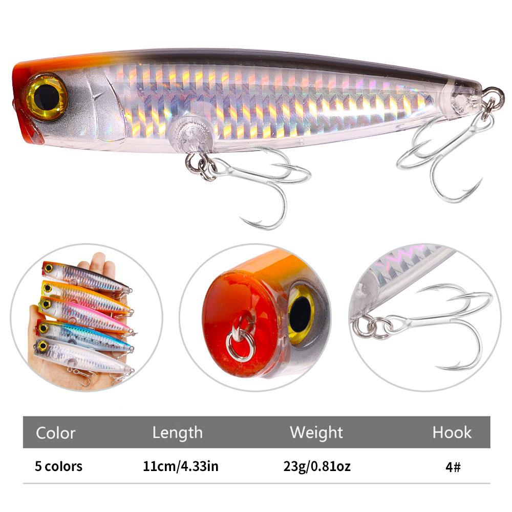 Topwater Popper Floats Fishing Head Lure Trolling Whopper Sea Fishing Popper Lure Wobbler Baits Artificial Baits