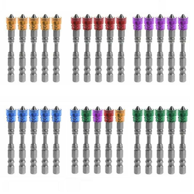 Durable 5pcs 65mm 1/4" Hex Shank Ph2 Single Head Magnetic Screwdriver Bits For Long Lasting Use