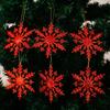 6 Pieces Christmas Glittering Snowflake Ornaments 12x10.5cm Multipurpose for DIY Craft Projects PP