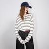 SanCai 2025 Осенний полосатый свитер крупной вязки свободного кроя