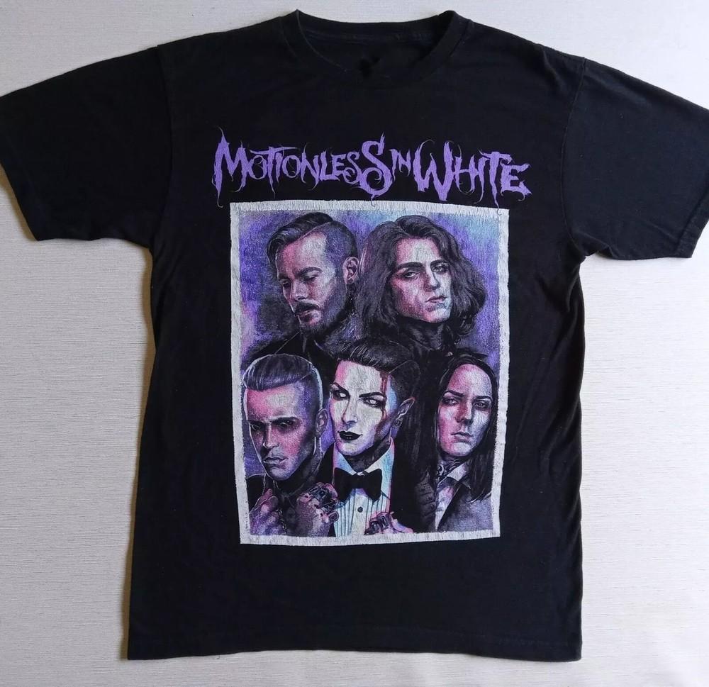 Motionless In White Музыкальный Концерт Черная Футболка Хлопок S-5XL Унисекс Футболка