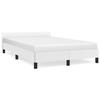 VidaXL Bed Frames with Headboard, Upholstered Bed with Slatted Base, Double Bed with Footboard, Adult Bed, Modern, White 379542