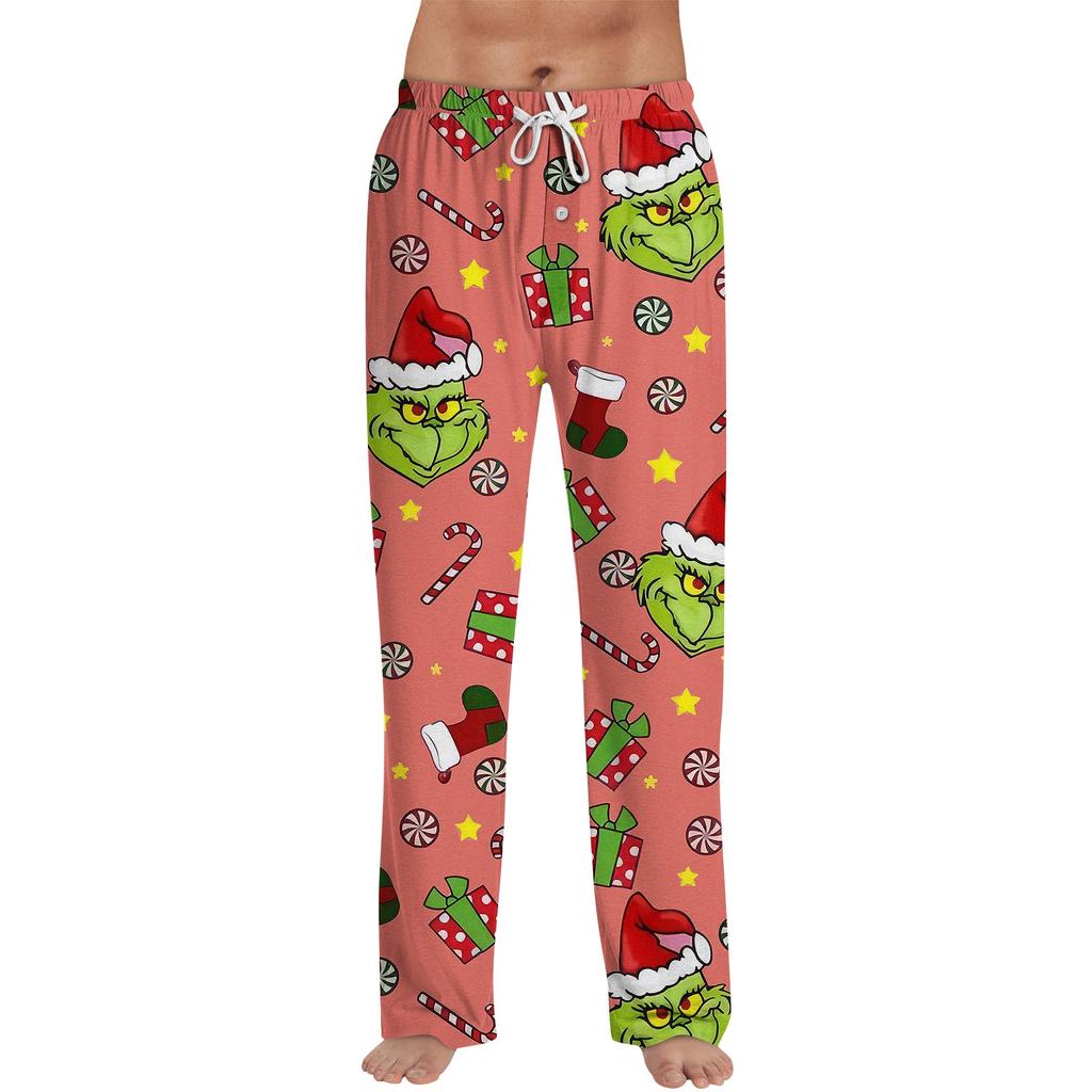 Men's Allover Printed Home Pants Sleeping Pajama Pants Long Pants Pajama Pants