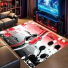 Sao Paulo FC Crest Red Black Splash Graffiti Print Area Rug Brazilian Soccer Fan Non Slip Rectangular Floor Mat Gaming Room Home Decor Rug