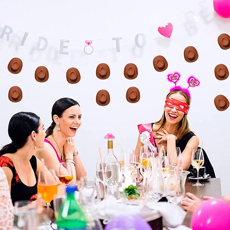 10 шт. Мини ковбойские шляпы Сувениры для девичника День рождения Свадьба Аксессуары Шляпы для кукол Топперы для шотов