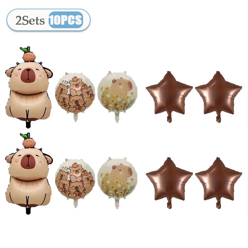 5-50 шт. кавайный мультфильм капибала капибара тема фольгированные шары набор для взрослых детей день рождения воздушные шары принадлежности детские подарки детский душ