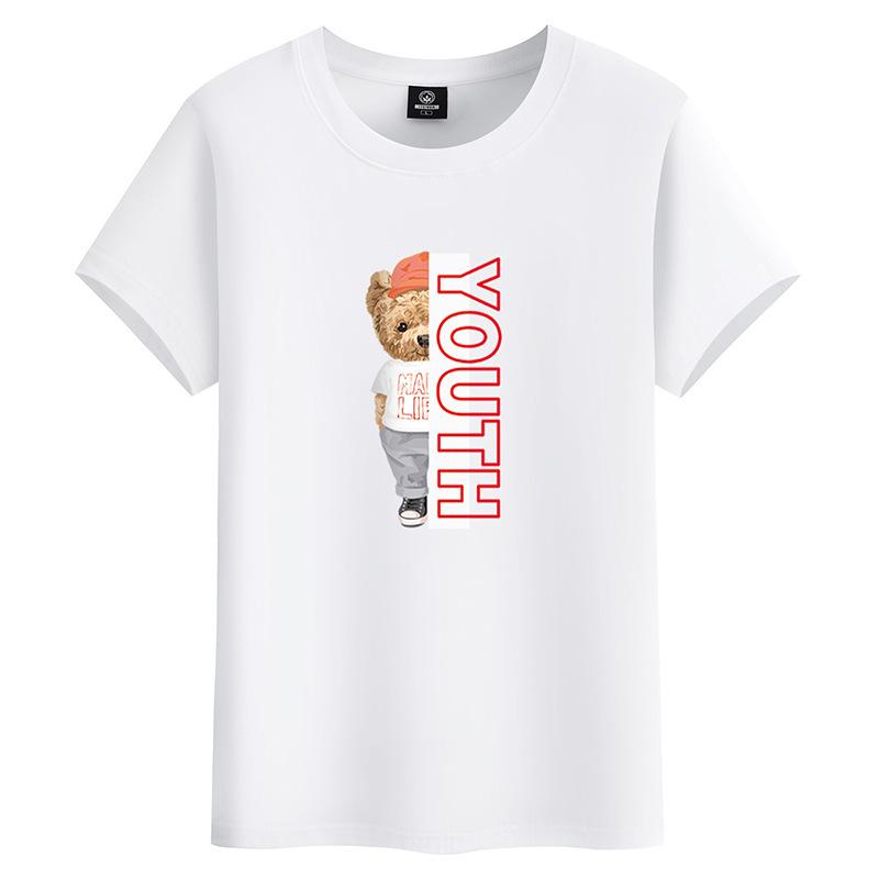 GMXIA Футболка с коротким рукавом из хлопка, мужская модная свободная рубашка с коротким рукавом, с принтом