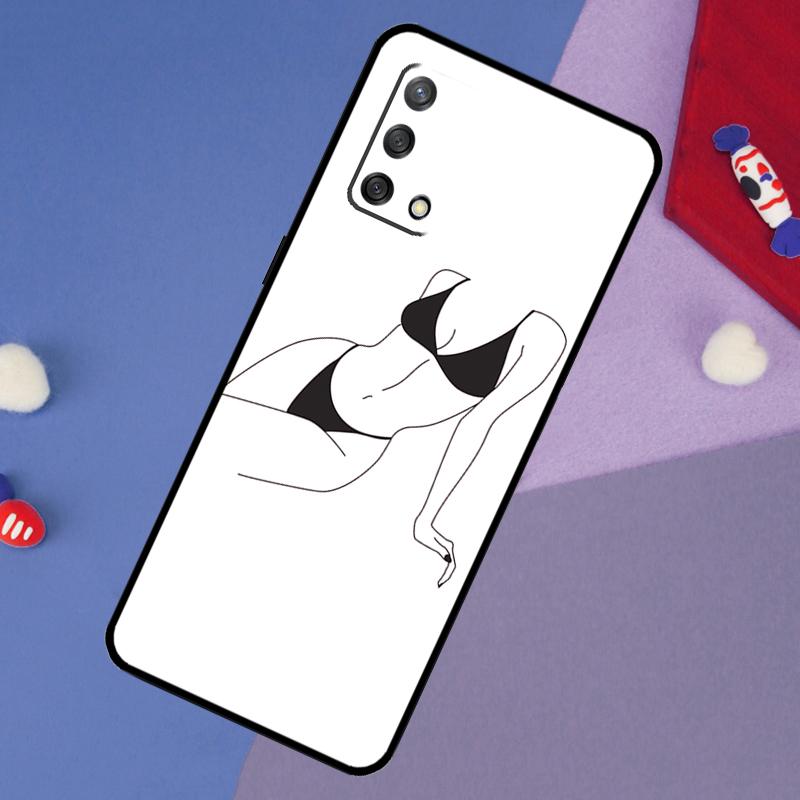 Женский Body Line Art Чехол Для Oppo A60 A80 A40 A6 A5 Pro A15 A16 A17 A57 A94 A74 A54 A76 A96 A18 A38 A58 A78 A98