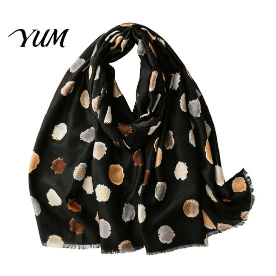 Versatile Hair Scarf Polka Dot Silk for Women, Lightweight Tassel Shawl, Elegant Soft Breathable Casual Daily Neckwear Wrap Spring Summer Autumn