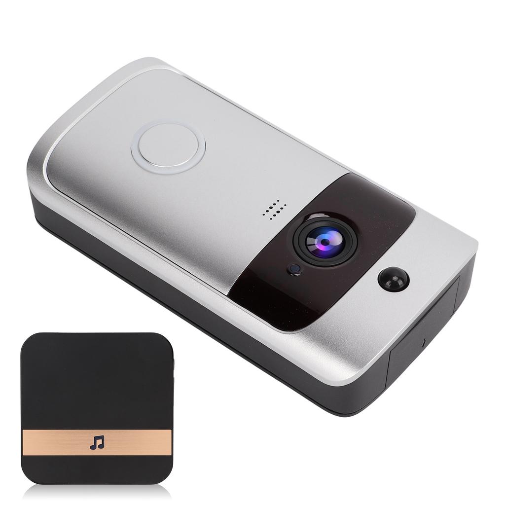 Интеллектуальный беспроводной WIFI видеодомофон с приложением дистанционного управления, интеркомом, PIR-датчиком движения, серебристым