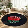 England Rugby Printed Round Crystal Velvet Rug Soft Non Slip Floor Carpet For Bedroom Holiday Gift