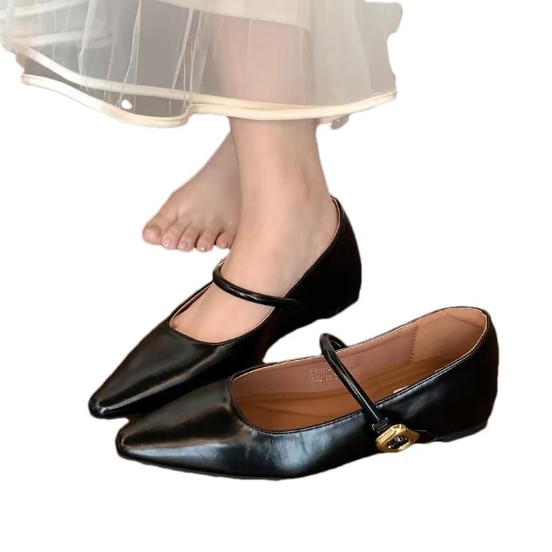 Туфли на плоской подошве с острым носком, женская обувь, элегантная, неглубокая, дизайнерская обувь, модная, осенняя, мягкая, удобная обувь, платье, для ходьбы, Zapatillas Femme