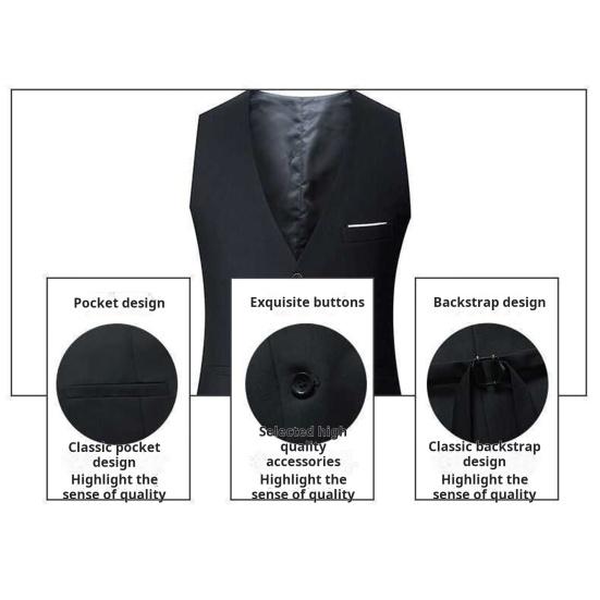 Мужской жилет с V-образным вырезом без рукавов, однобортный, облегающий деловой жилет, однотонный, формальный жилет для вечернего платья