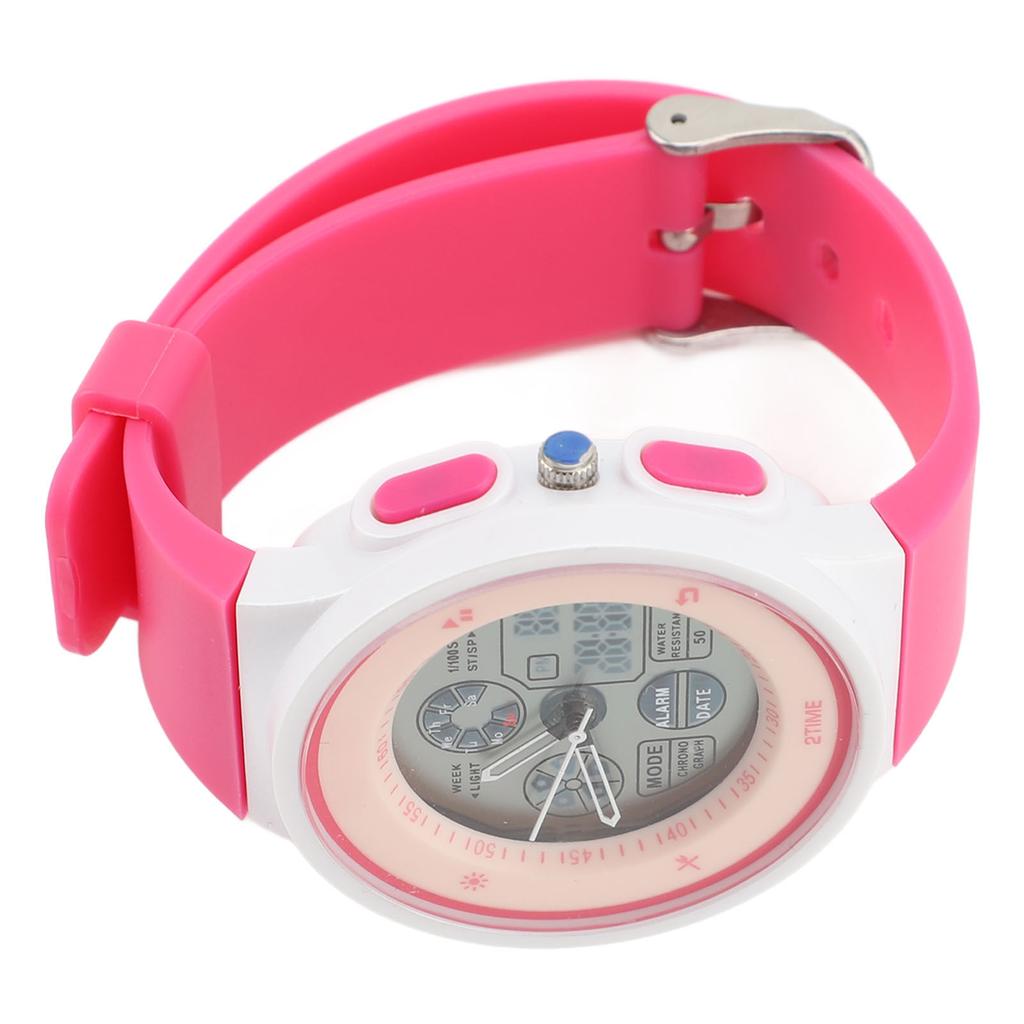 Подростковые часы Наручные Водонепроницаемые Цифровые Спортивные Аналоговые Часы с Секундомером Будильником Таймером Обратного Отсчета Двойной Дисплей