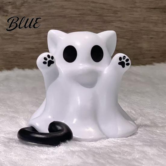 Белый Кот-Призрак Фигурка Украшение 3D Печатное Декоративное Украшение
