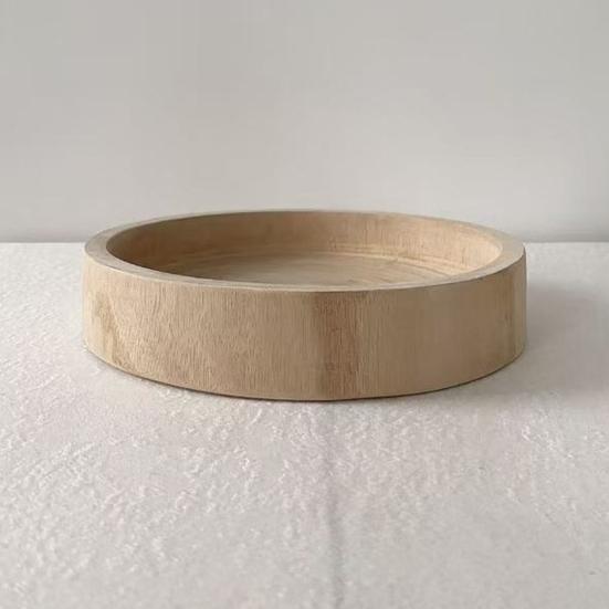 Деревянный круглый поднос для хранения Многоцелевой для фруктов, сладостей, конфет, десертов, закусок для аперитива