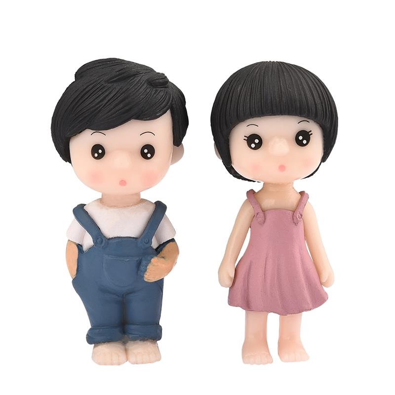1 Pair Little Lovers Miniature Landscape DIY Ornament Home Garden Dollhouse Decor Ornament Gift