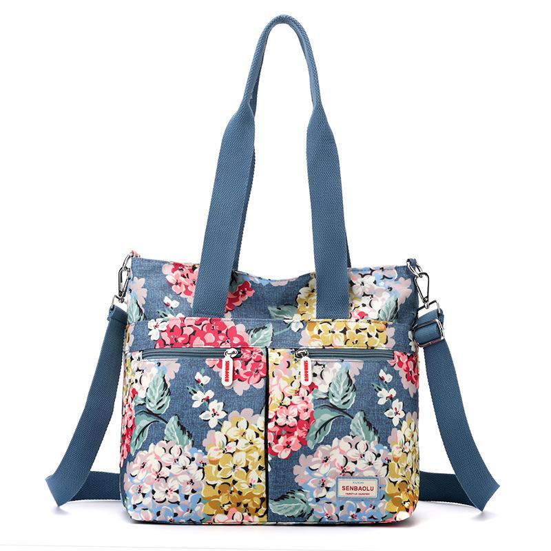 Женская сумка с цветочным узором, винтажная сумка через плечо, большая вместимость, сумка через плечо