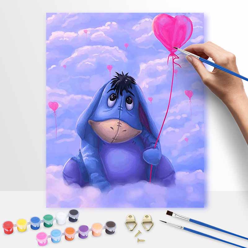 Disney Oil Painting Art Eeyore Balloons Hobby Cultivating Gifts Home Decoration