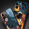 Роскошный чехол для телефона iPhone 15 14 11 Pro Max 13 12 XS X XR SE3 7 8 Plus черный милый мультяшный астронавт защитный чехол Funda