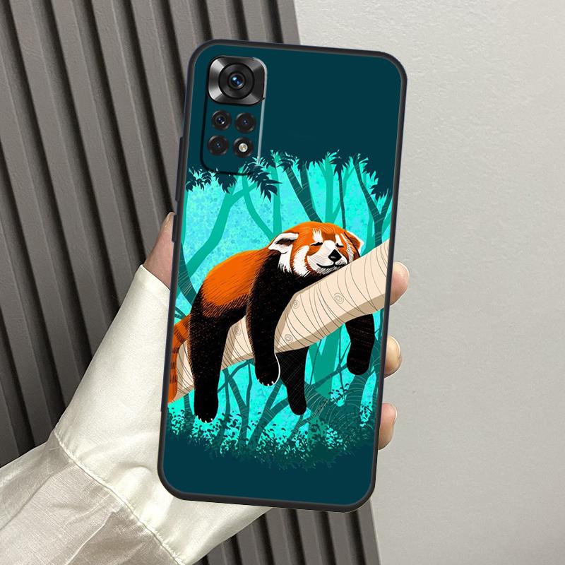 Red Panda Cute Animal Case For Xiaomi Redmi Note 10 11 12 Pro 8 9 Note 11S 10S Redmi 12C 9C 10A 10C Cover Shell