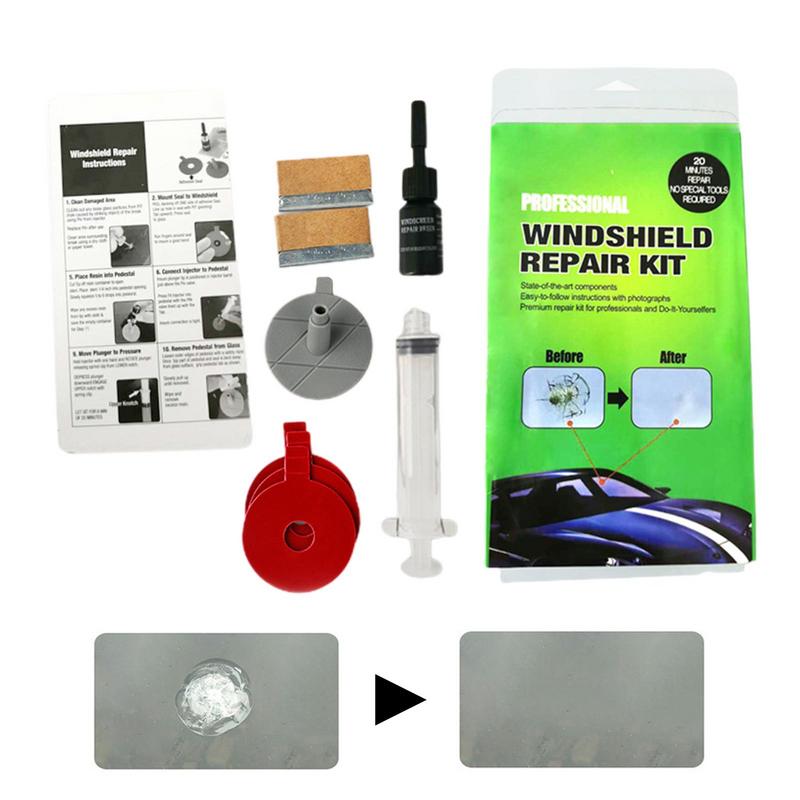 Набор для ремонта лобового стекла Жидкость для ремонта лобового стекла Средство для удаления царапин на стеклах Жидкость для ремонта сколов и трещин Набор инструментов