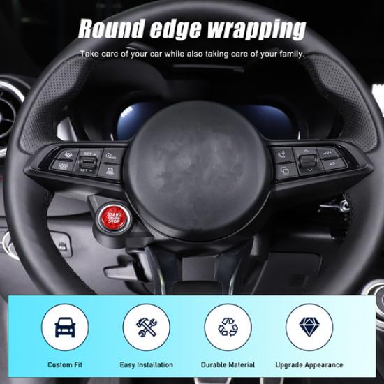 Red Carbon Fiber Engine Start/Stop Button Trim Ring For Alfa Romeo Tonale 22-24