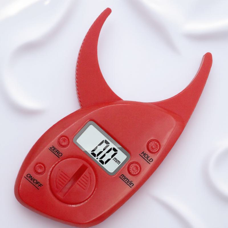 Red Body Measuring Tool Lcd Display Fat Analyzer Portable Fat Caliper Clip For Fitness Health Monitoring