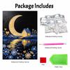 Pearl painting diy sticky diamond creative crescent moon cottage lake flowers diamond painting kit living room hanging painting